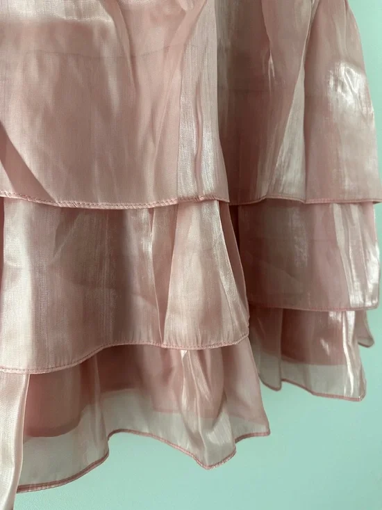 Francesca's Collections Dusty Rose Tiered Spaghetti Strap Dress - Picture 5 of 10